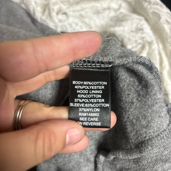 Torrid 3X Gray Hoodie Sweater Lace Sleeves Plus Size Pullover Top - Picture 4 of 6